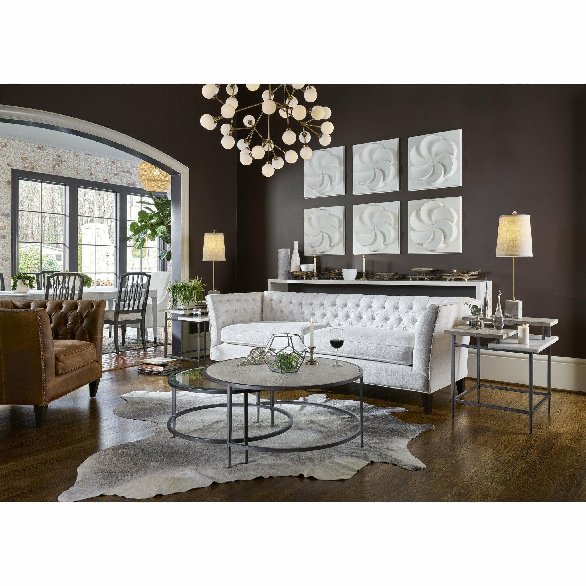 Geometric Stone and Wood Accent Table - HER Home Design Boutique